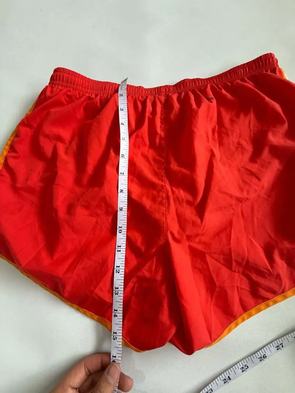 Nike Dri-Fit Girls L 12-14 RedOrange Athletic Running Shorts Lined Elastic Waist